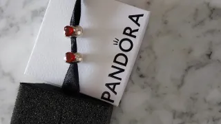 Lote 2 clips Pandora corazón rojo