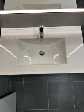 Mueble baño blanco suspendido 80cm con lavabo