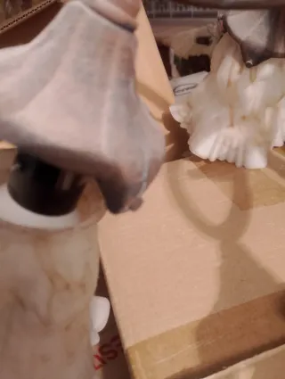 Lámpara de forja con 5 tulipas de cristal