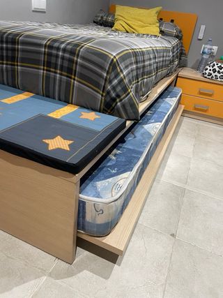 Cama nido con colchón y cajón