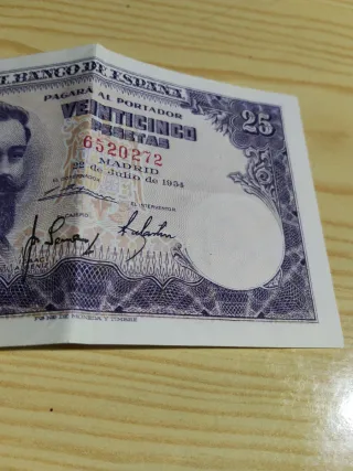 Billete 25 Pesetas 1954 España