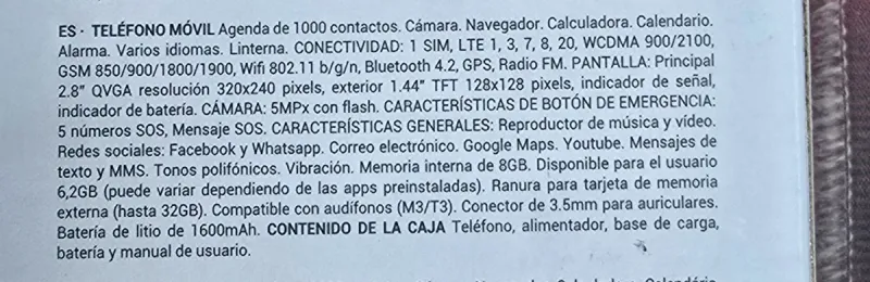 SPC Jasper 2 4G Teléfono Tapa Mayores SOS afbeelding 7