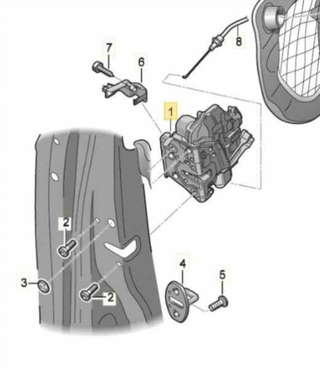 8K0839016 CERRADURA PUERTA TRASERA DERECHA AUDI A