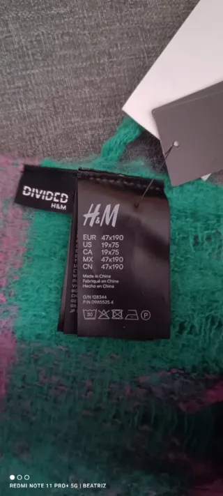 Bufanda grande invierno morado y verde