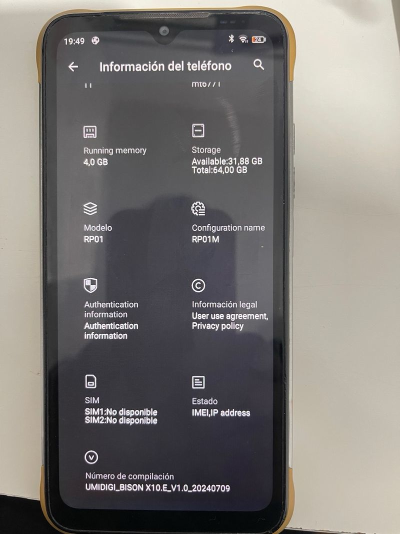 Móvil Android BISON X10 Pro Shock Proof afbeelding 3