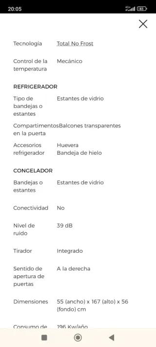 Frigorífico Saivod 2 puertas No Frost, 5 meses uso