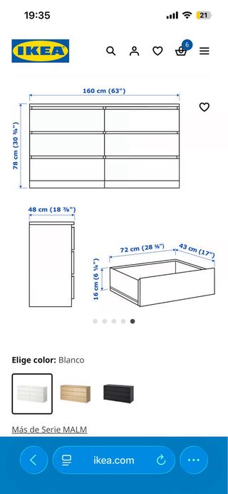 Cómoda IKEA Malm Blanca
