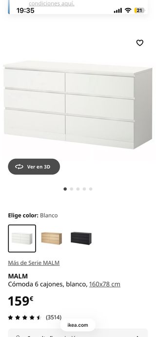 Cómoda IKEA Malm Blanca
