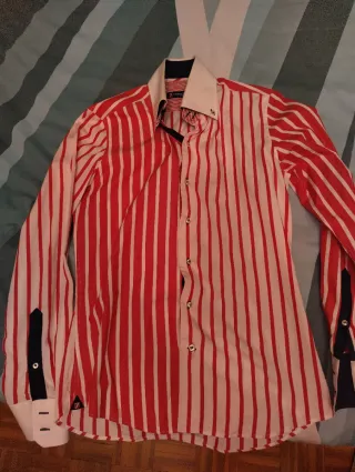 Camisa 7camici Rayas Rojas y Blancas