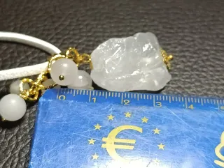 Pendente Quarzo Grezzo Bianco Scamosciato