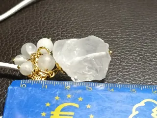 Pendente Quarzo Grezzo Bianco Scamosciato