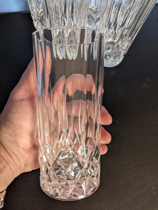 6 Vasos Tubo Cristal Tallado Highball