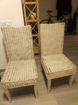 Juego de 2 sillas de madera y bambú