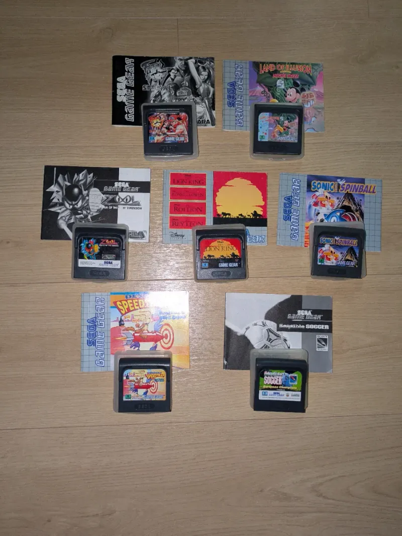 Lote 7 Juegos Sega Game Gear + Manuales