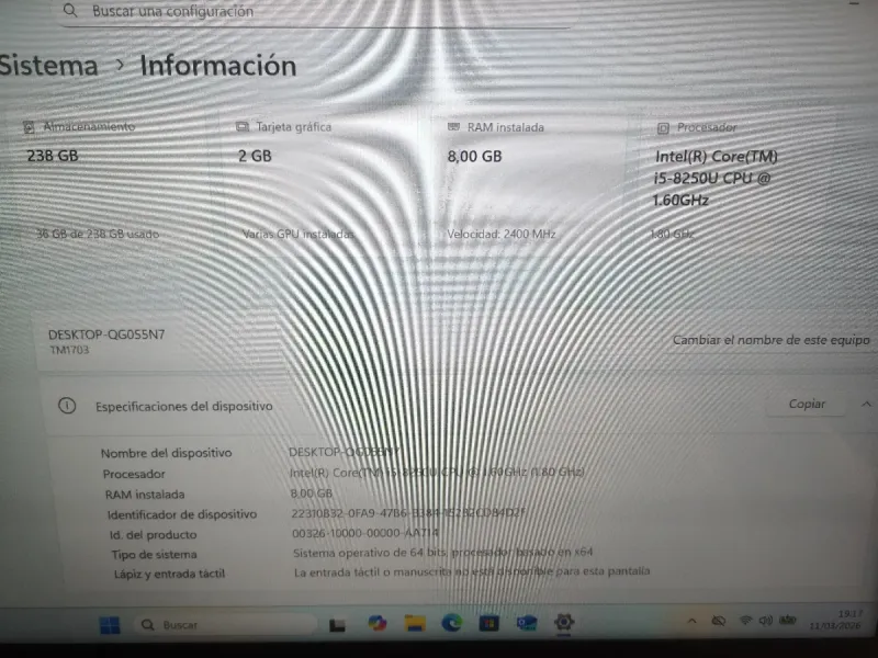 Portátil Xiaomi 161301-FC Gris/Plata afbeelding 9