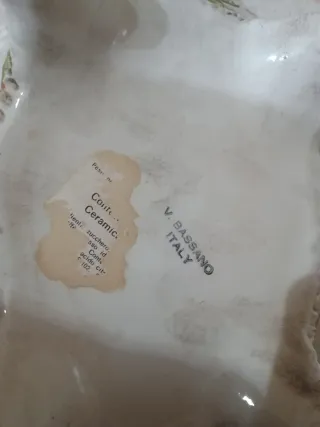 Zuppiera ceramica decorata fiori