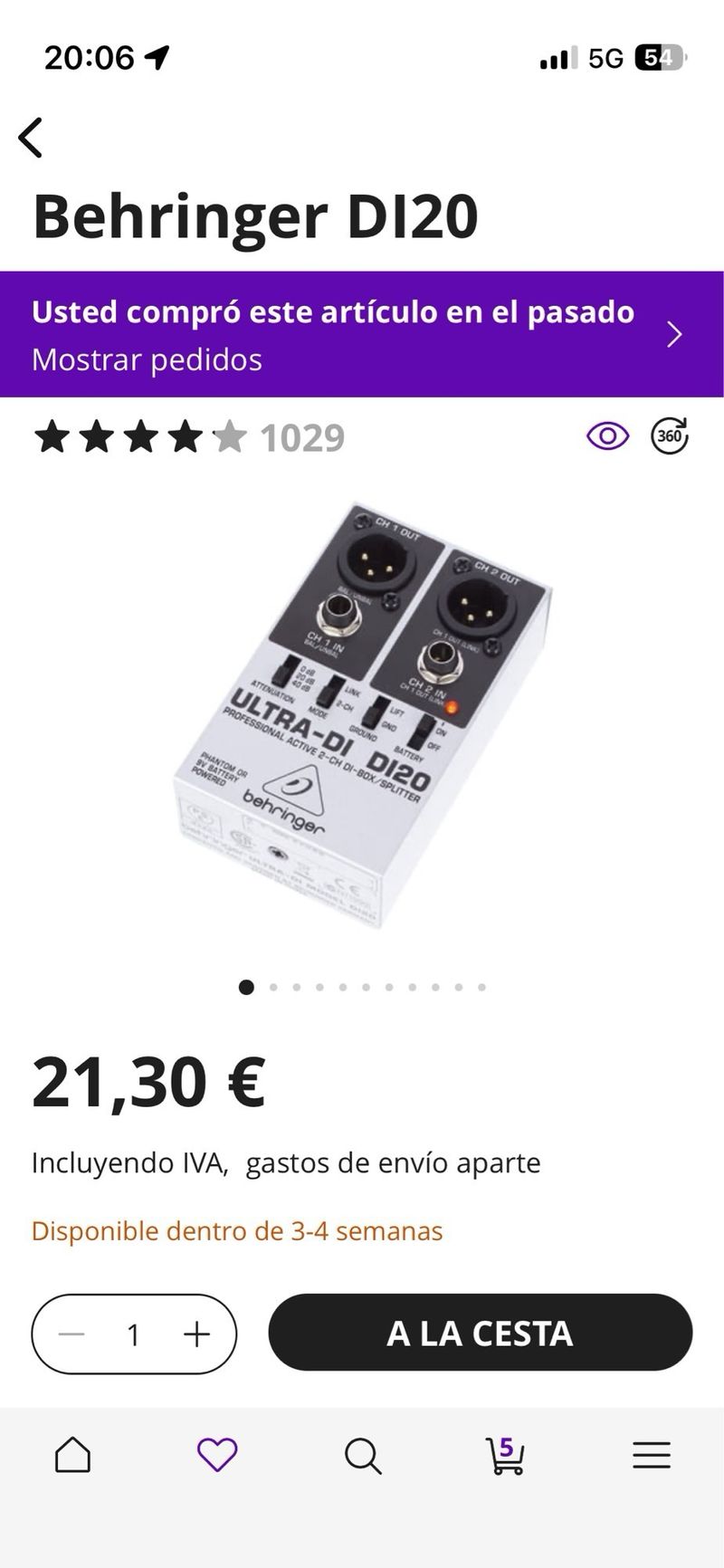 Behringer ULTRA-DI D120 Caja Inyección Estéreo afbeelding 4