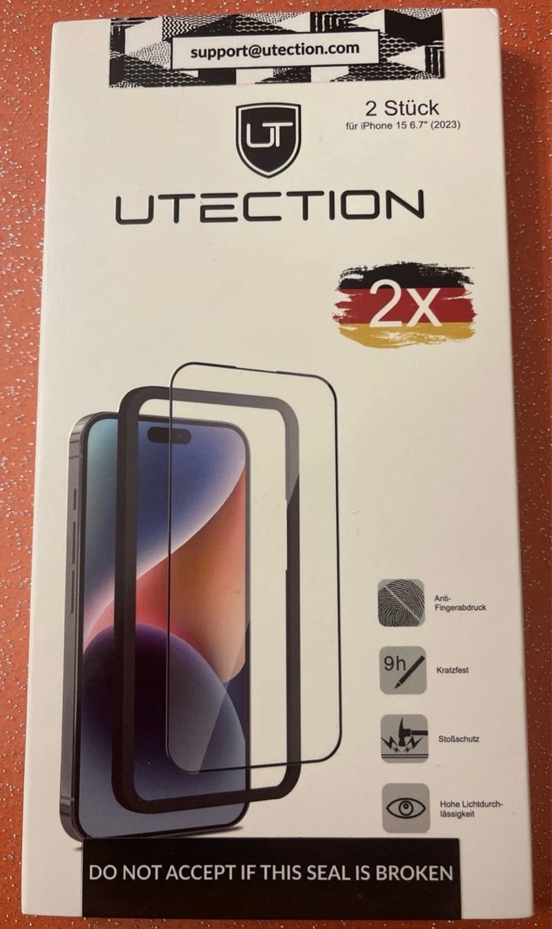 2 Protectores de Pantalla de Vidrio para iPhone 15