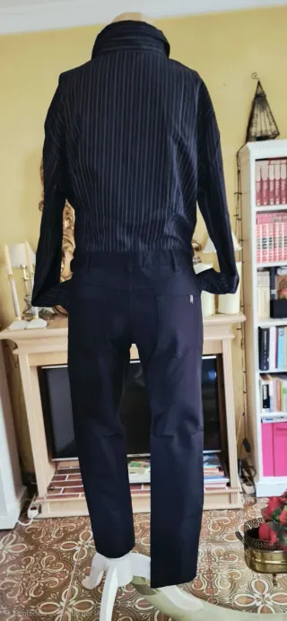 Pantalón Mango Negro Talle Alto