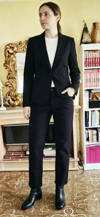 Pantalón Mango Negro Talle Alto