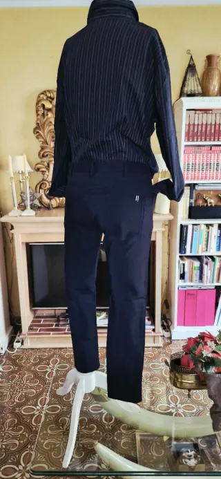 Pantalón Mango Negro Talle Alto