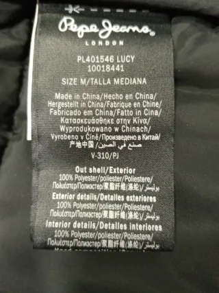 Chaleco Pepe Jeans Talla M Mujer Negro