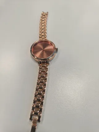 Reloj de pulsera mujer dorado y rosa