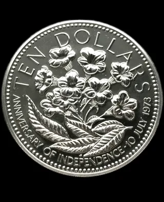PLATA 48.6grs BAHAMAS 10$ 1976 PROOF
