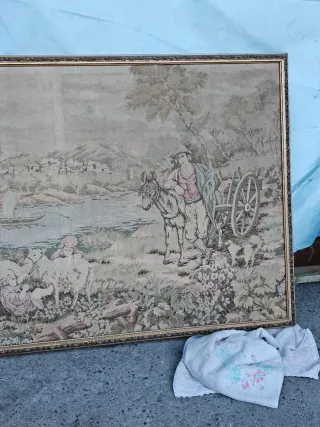 Quadro arazzo su tela antico