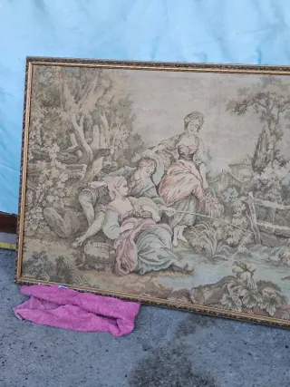 Quadro arazzo su tela antico