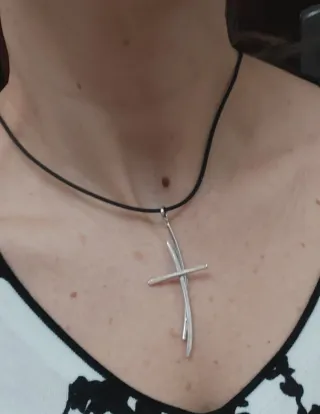 Ciondolo croce oro bianco 750