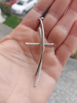 Ciondolo croce oro bianco 750