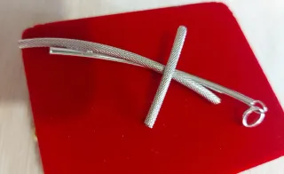 Ciondolo croce oro bianco 750