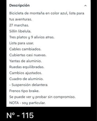 Bicicleta de Montaña Azul