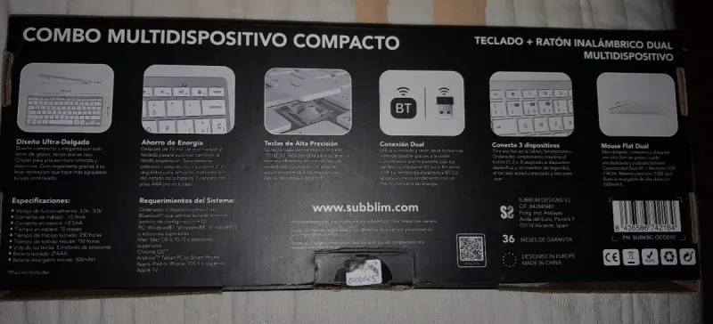 Solidario:Teclado y Ratón Inalámbrico Subblim afbeelding 2