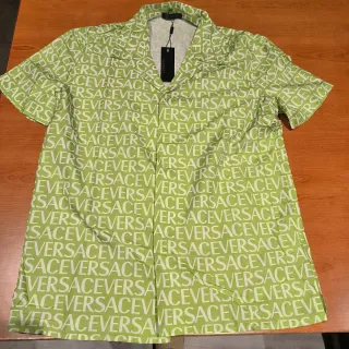 Camisa Versace Verde Estampada