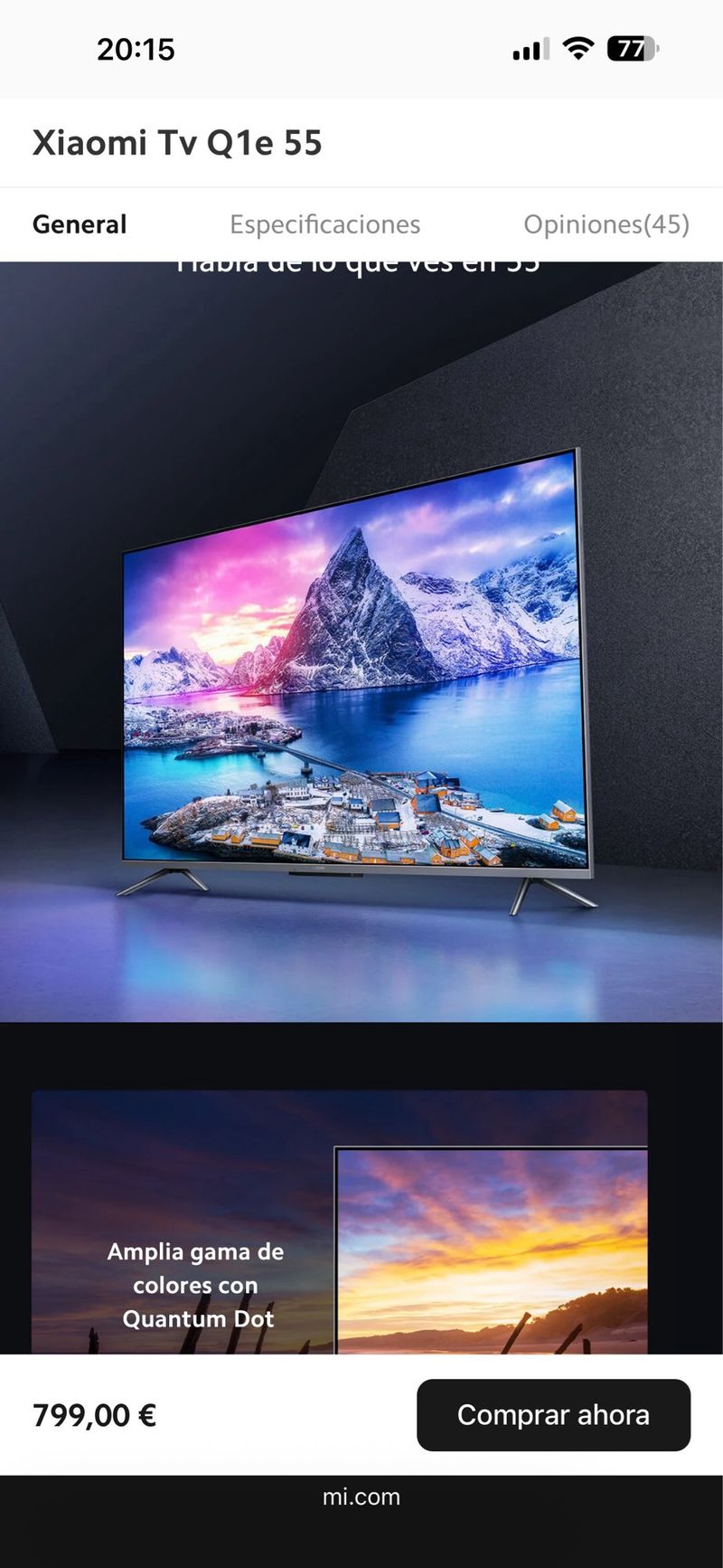 Xiaomi TV Q1E 55 4K QLED