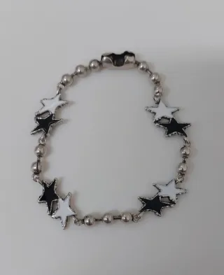 Pulseira original TwoJeys Estrelas Preto e Branco