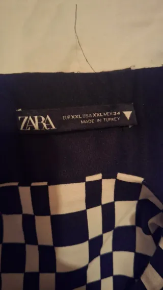 Vestido Zara Cuadros Blanco y Negro