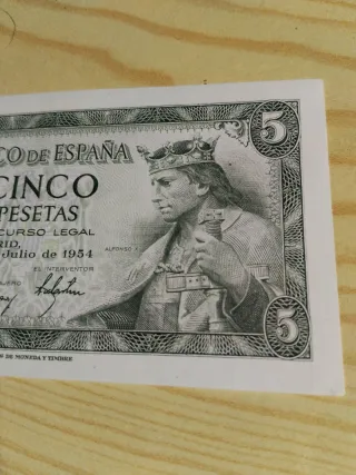 Billete 5 Pesetas Banco de España 1954