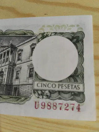 Billete 5 Pesetas Banco de España 1954