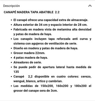 Canapés de madera Nuevos con tapa abatible