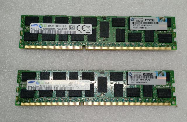 2 Memorias RAM DDR3 ECC RDIMM 8GB (16GB) total
