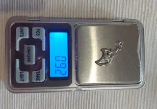 Ciondolo  lun oro bianco 750 con zircone