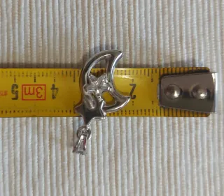 Ciondolo  lun oro bianco 750 con zircone