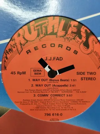 Vinilo Rap JJ Fad - Way Out/Comin' Correct 12