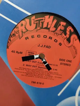 Vinilo Rap JJ Fad - Way Out/Comin' Correct 12
