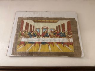 Dipinto Ultima Cena su papiro