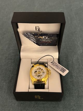 Reloj EL EMPORIO LIMITED Dorado Correa Cuero