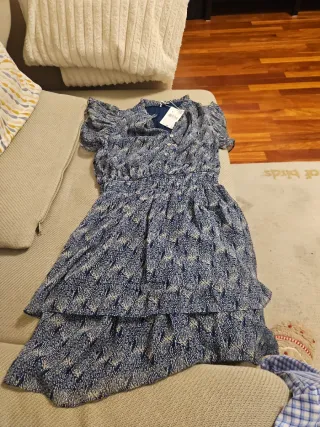 Vestido Mango corto volantes estampado